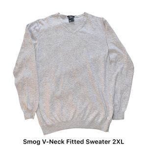 Smog Lightweight V-Neck Fitted Sweater 2XL